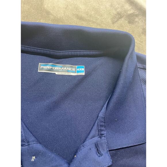 Roundtree & Yorke Performance 4XB Navy Blue Short Sleeve Golf Polo Men’s Shirt - Picture 4 of 6